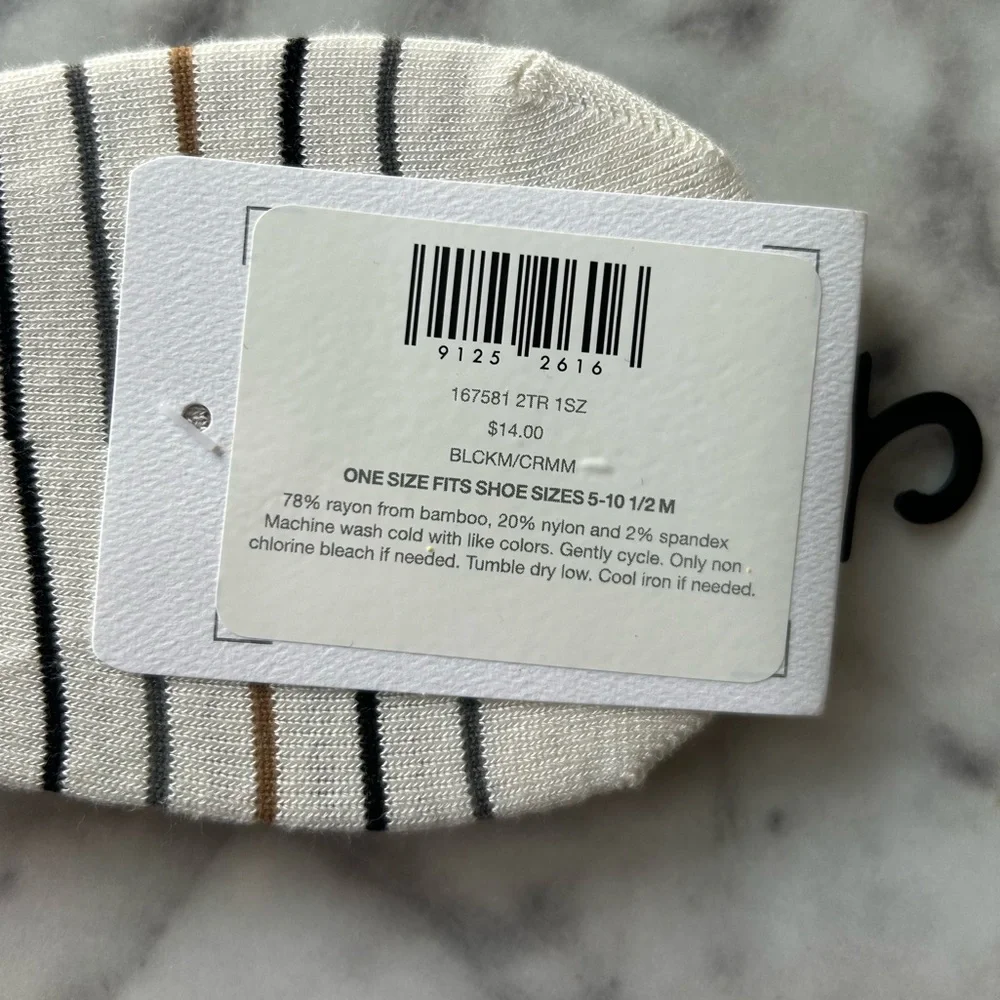 NWT J. Jill striped no-show socks 2-pair set
